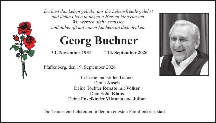 Traueranzeige Georg Buchner