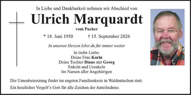 Traueranzeige Ulrich Marquardt