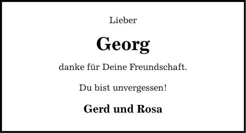 Traueranzeige Georg 