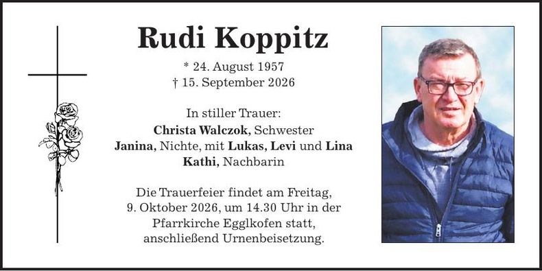 Traueranzeige Rudi Koppitz