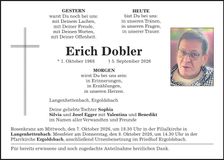 Traueranzeige Erich Dobler