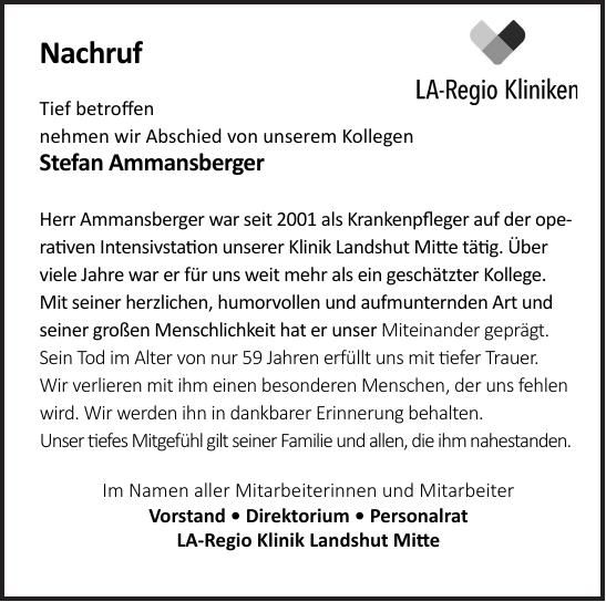 Traueranzeige Stefan Ammansberger