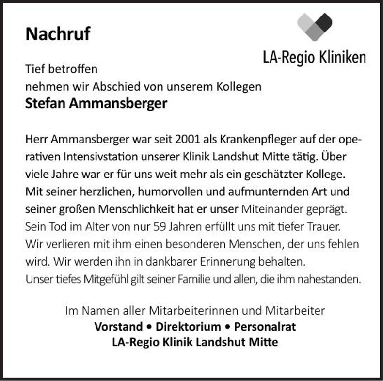 Traueranzeige Stefan  Ammansberger