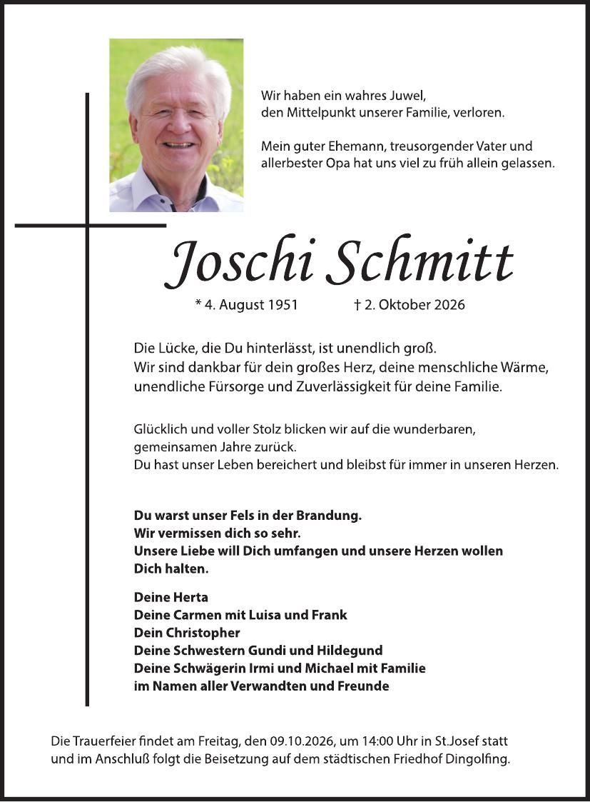 Traueranzeige Joschi Schmitt