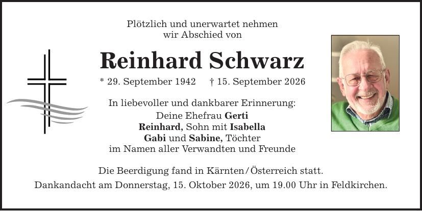 Traueranzeige Gerhard Schwarz