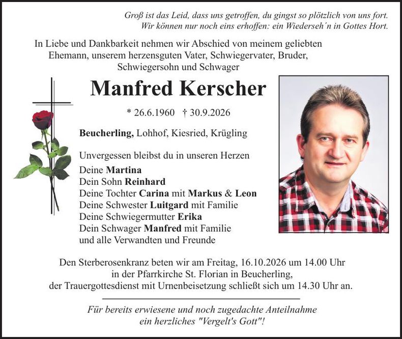Traueranzeige Manfred Kerscher