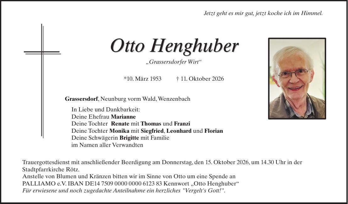 Traueranzeige Otto Henghuber