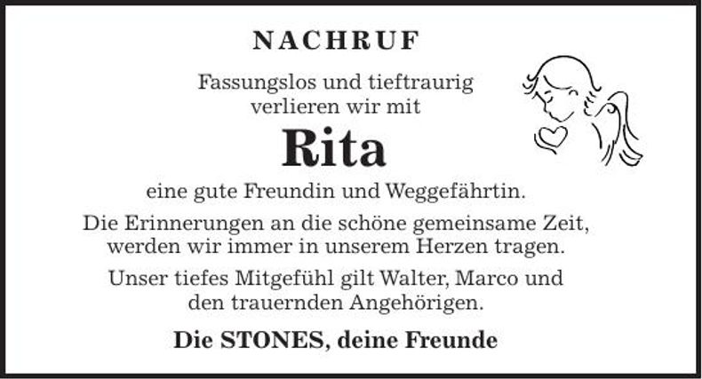 Traueranzeige Rita Kuttenlochner