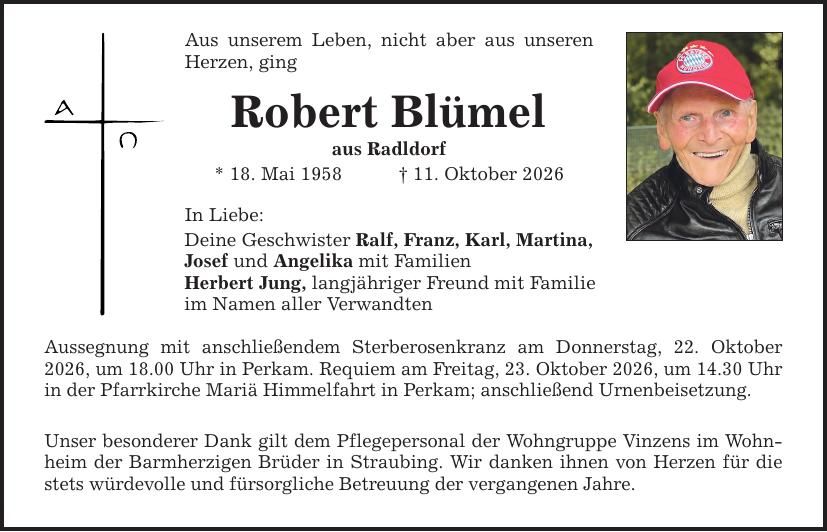 Traueranzeige Robert Blümel