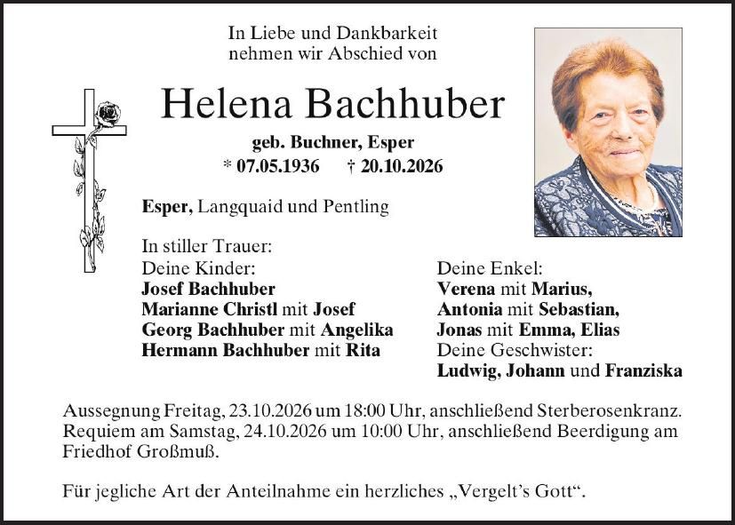 Traueranzeige Helena Wallner