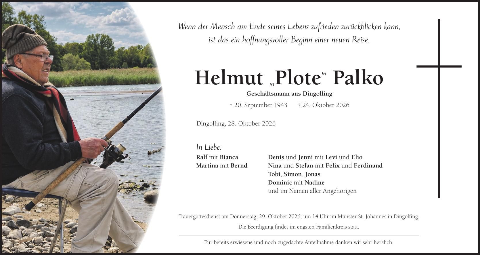 Traueranzeige Helmut Palko
